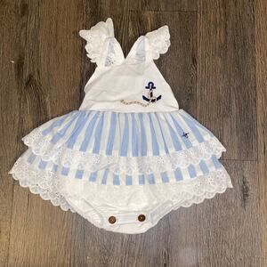 Love and Grow 12 months Anchors Aweigh Skirted Romper NWT